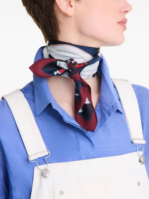 Longchamp Palette d'Artiste silk print scarf - Blue - zdjęcie produktu nr 2