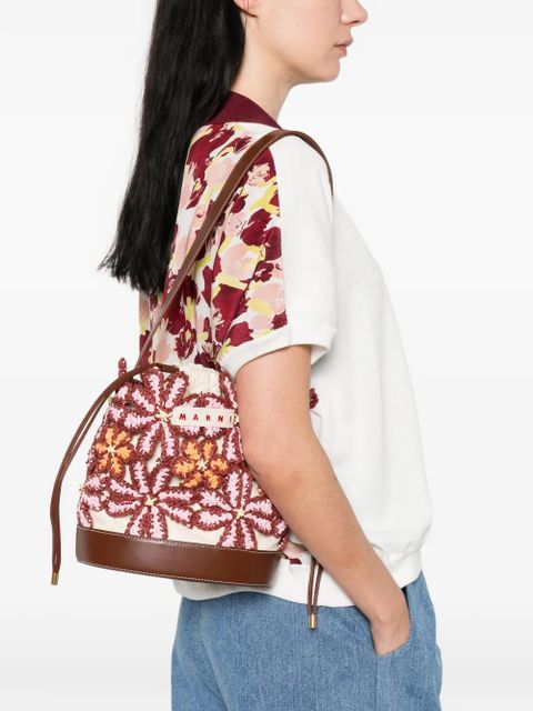 Marni floral-pattern bucket bag - Brown - zdjęcie produktu nr 2