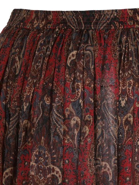 Saint Laurent ruffled paisley maxi skirt - Red