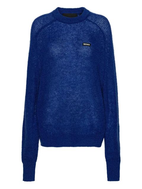 ROTATE BIRGER CHRISTENSEN logo-patch sweater - Blue - zdjęcie produktu nr 1