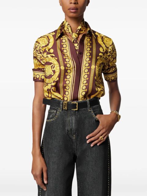 Versace barocco-print scarf - Brown