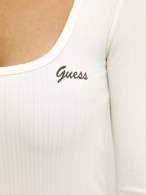 Guess longsleeve FABIA kolor beżowy V5BP03 K1932