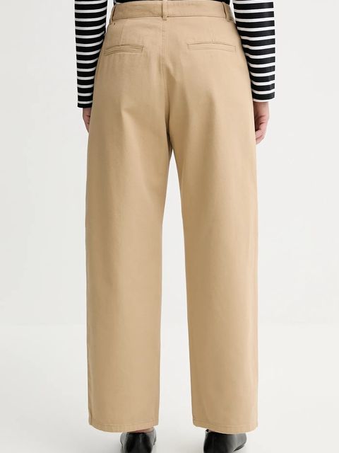 Filippa K spodnie bawełniane damskie kolor zielony proste high waist 31422.FK