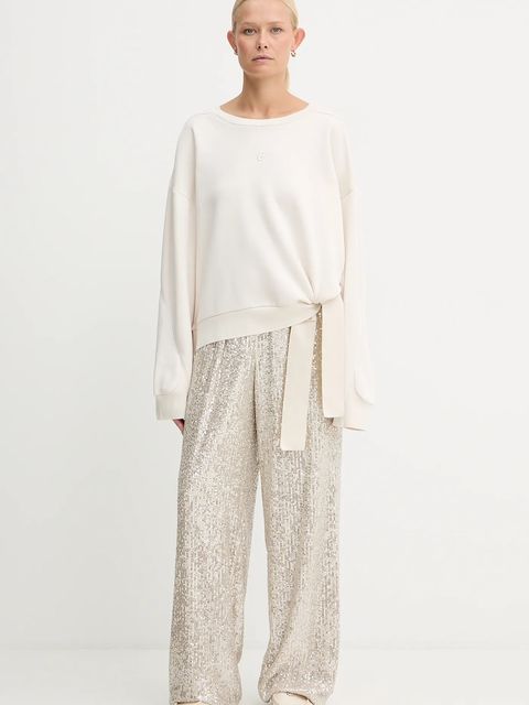 BOSS bluza damska kolor beżowy gładka 50550338 - zdjęcie produktu nr 2