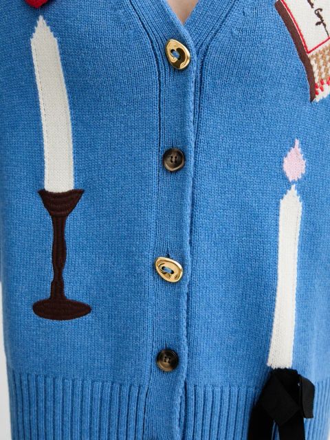 Stine Goya kardigan z domieszką wełny damski kolor niebieski SG-SS25-K032-2359