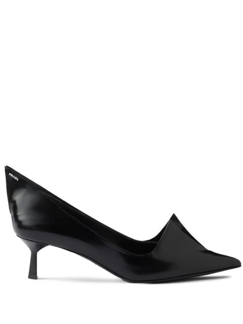 Prada 55mm brushed leather pumps - Black - zdjęcie produktu nr 1