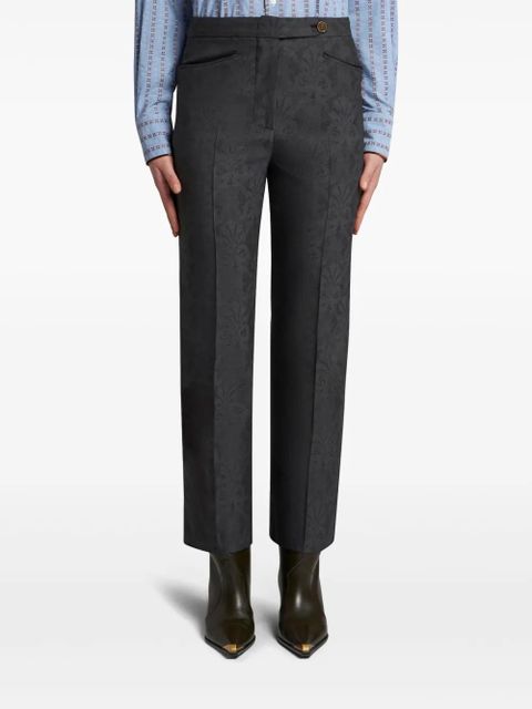 ETRO floral-jacquard trousers - Grey