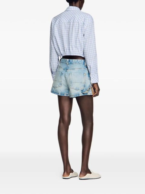 SANDRO button-detail shorts - Blue
