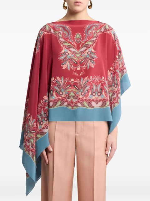 ETRO paisley-print asymmetric blouse - Red