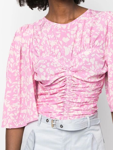 ISABEL MARANT Lidiane ruched blouse - Pink