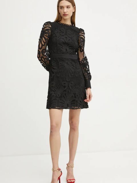 Morgan sukienka ROSLAX kolor czarny mini prosta ROSLAX