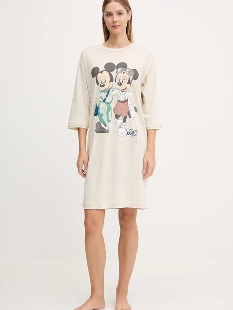 United Colors of Benetton koszula nocna damska kolor beżowy 3Y5E3C01G