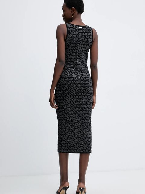 MICHAEL Michael Kors sukienka kolor czarny midi dopasowana MF5838CK0K