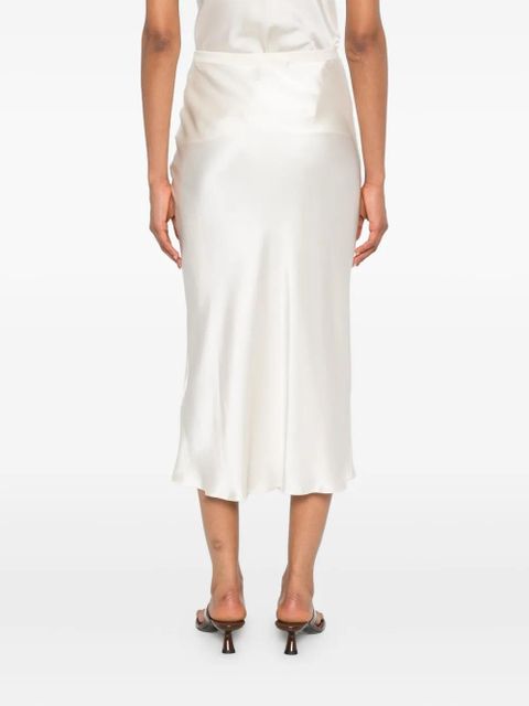 ANINE BING silk high-rise skirt - White