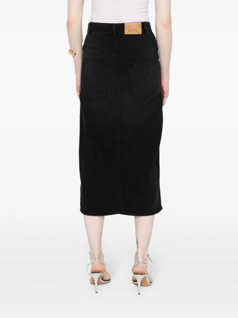 ISABEL MARANT Tilauria denim midi skirt - Black