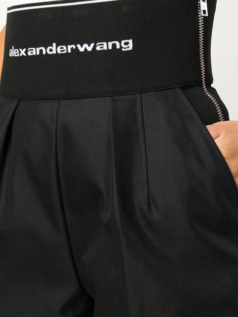 Alexander Wang logo-waistband safari shorts - Black