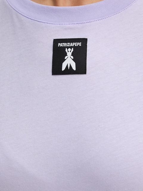 Patrizia Pepe t-shirt bawełniany damski kolor fioletowy 8M1612 J089