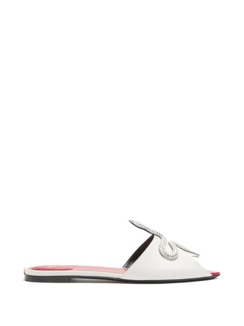 Valentino Garavani Coeur Vipère slide sandals in kidskin - White - zdjęcie produktu nr 1