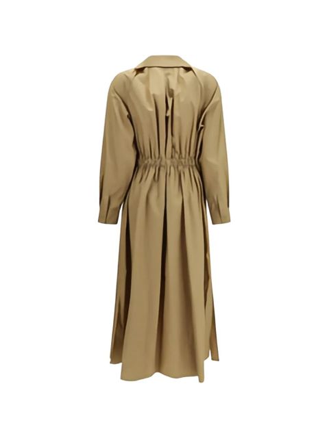 Max Mara Pedaggi drawstring A-line midi dress - Neutrals - zdjęcie produktu nr 2
