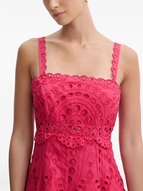 Charo Ruiz Ibiza Zeph scalloped embroidered dress - Pink