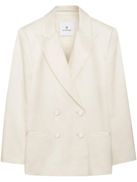 ANINE BING Donne silk blazer - White - zdjęcie produktu nr 1