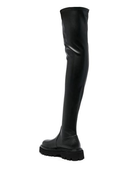 Casadei leather over-the-knee boots - Black