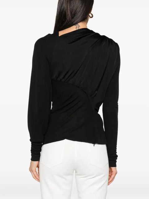 Victoria Beckham draped long-sleeve top - Black