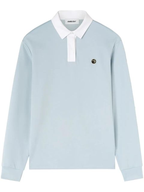 AMBUSH polo-collar logo-plaque sweatshirt - Blue - zdjęcie produktu nr 1