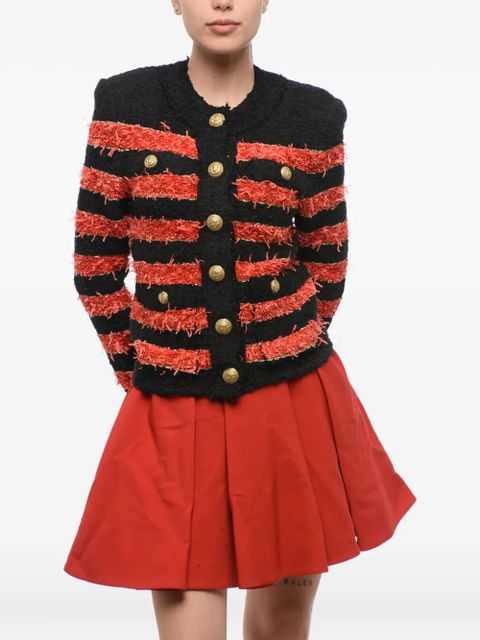 Balmain striped button-embellished cardigan - Red - zdjęcie produktu nr 1