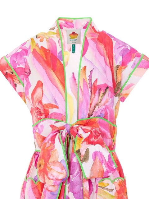 FARM Rio Artsy Flora bow-detail midi dress - Pink