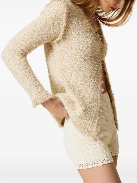 TWINSET frayed bouclé jacket - Neutrals