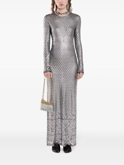 Rabanne metallic knitted maxi dress - Silver