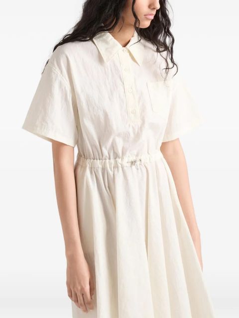 Prada short-sleeved technical pongé dress - Neutrals