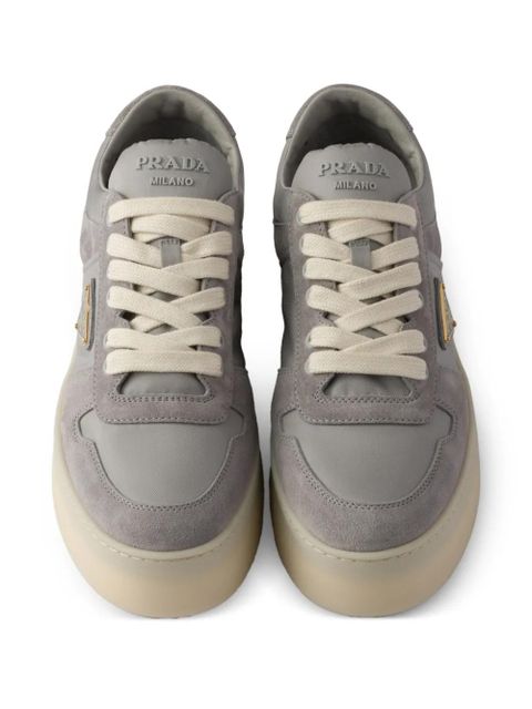 Prada Downtown Bold suede platform sneakers - Grey