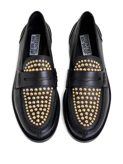 Essentiel Antwerp Istud stud-embellished loafers - Black-Gold