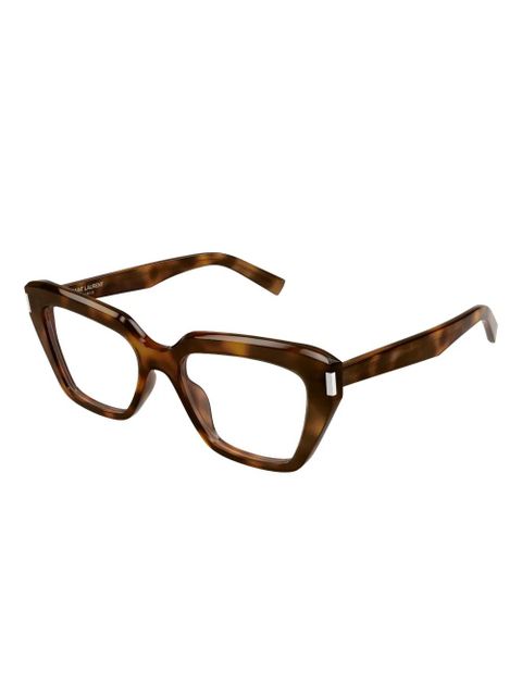 Saint Laurent Eyewear geometric glasses - Brown - zdjęcie produktu nr 2