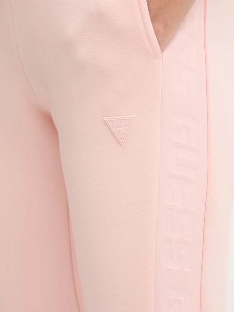 Guess spodnie dresowe ALLIE kolor różowy z nadrukiem V2YB18 K7UW2