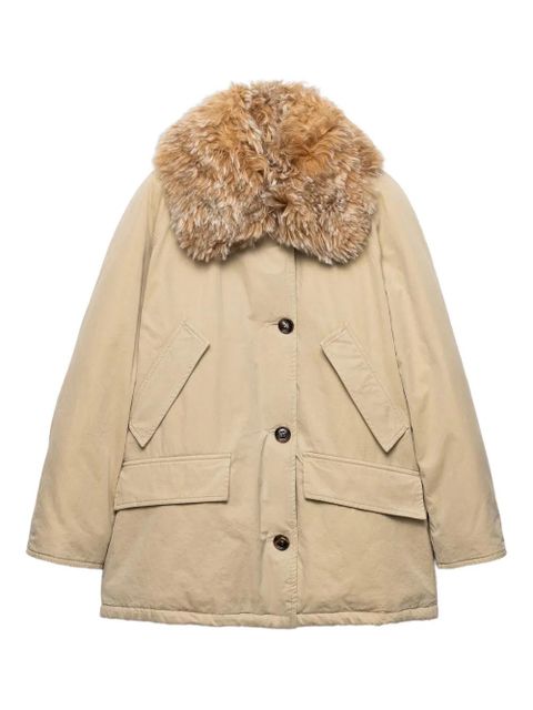 Prada shearling-collar jacket - Neutrals - zdjęcie produktu nr 1