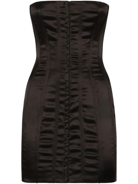 Dolce & Gabbana strapless satin minidress - Black - zdjęcie produktu nr 1