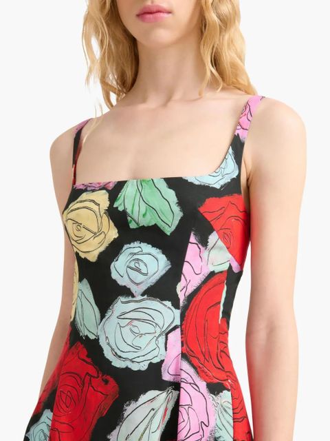 Marni floral-print A-line dress - Black
