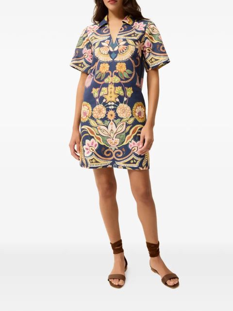 Marie Oliver Dede floral V-neck mini dress - Blue - zdjęcie produktu nr 2