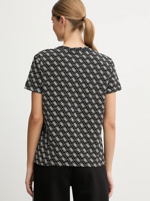 Guess t-shirt bawełniany RHOMBUS damski kolor czarny V5BI14 I3Z14