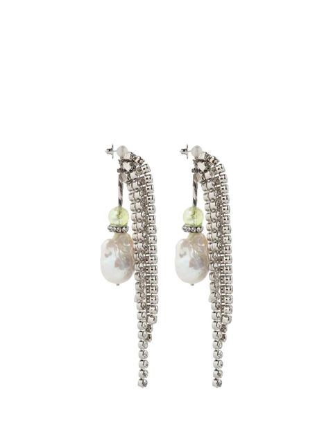 DRIES VAN NOTEN strass-embellished drop earrings - Silver - zdjęcie produktu nr 1