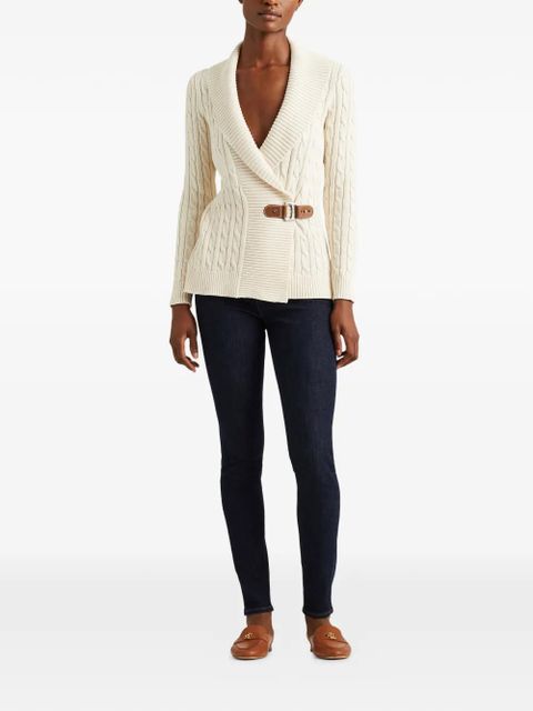 Lauren Ralph Lauren cable-knit buckle-fastening cardigan - White - zdjęcie produktu nr 2