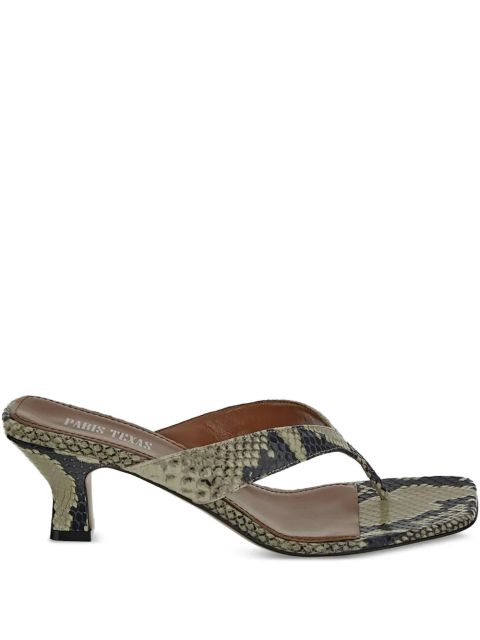 Paris Texas snakeskin mules - Neutrals