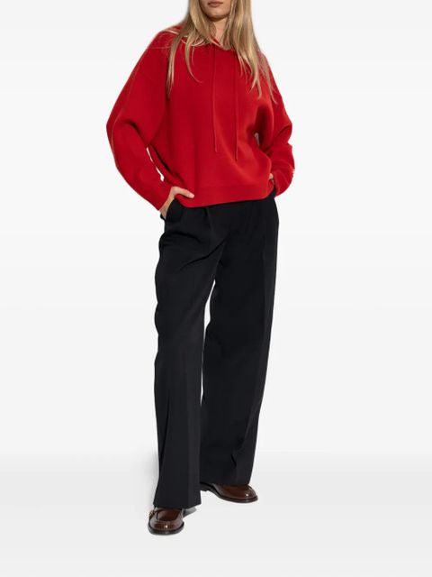 Tory Burch logo-embroidered knitted hoodie