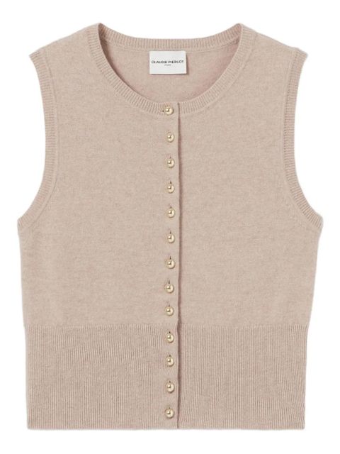 Claudie Pierlot button-up knitted top - Neutrals - zdjęcie produktu nr 1