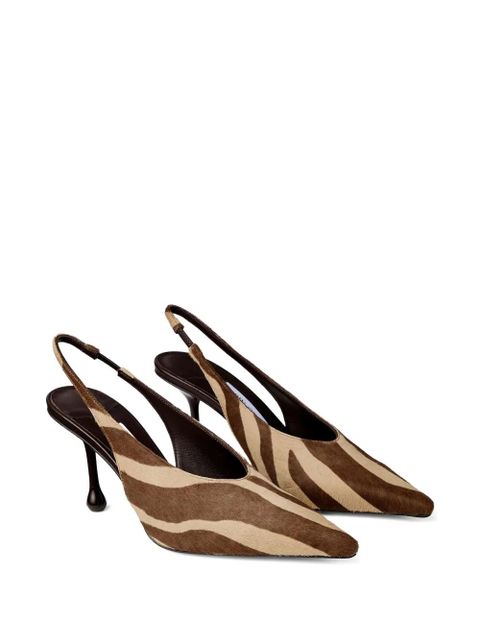 Jimmy Choo 80mm Isa zebra-print slingback pumps - Brown