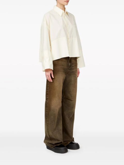 MM6 Maison Margiela logo-print poplin shirt - Neutrals