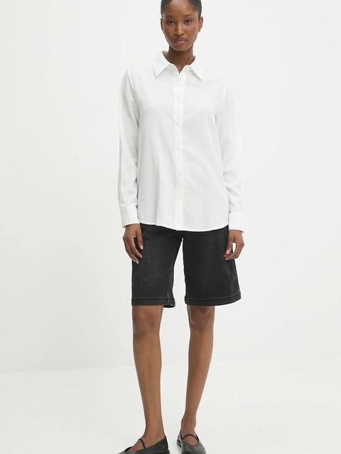 Answear.LAB szorty jeansowe damskie kolor czarny gładkie high waist - zdjęcie produktu nr 2